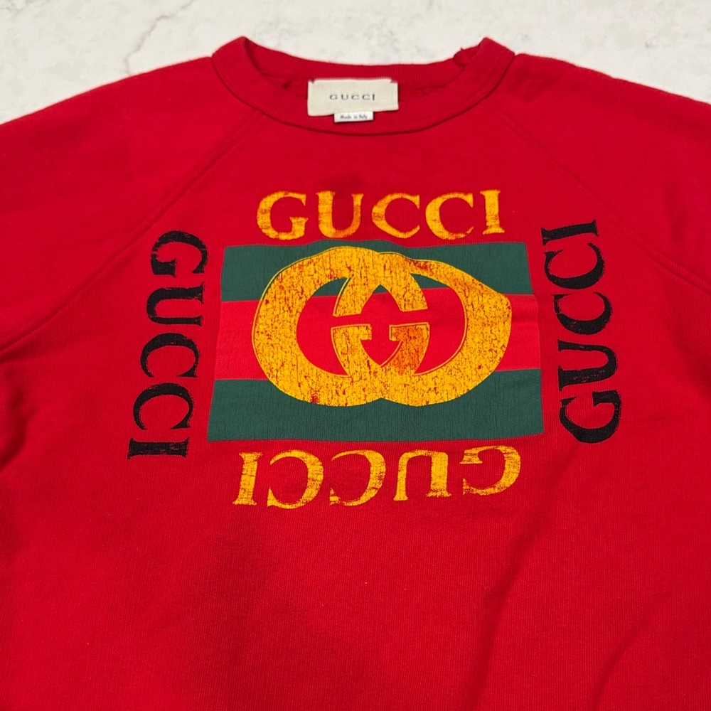 Gucci Red and Yellow Logo Sweatshirt